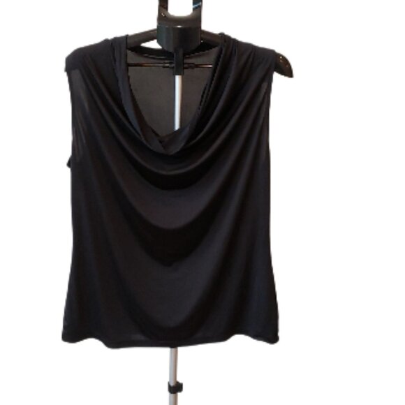Worthington Black Draped Mock Neck Tank, Size:  XL - Picture 1 of 9